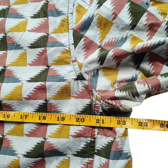Prana Shirt Mens M Organic Cotton Outdoor Casual Button Up Short Sleeve Aztec - Picture 5 of 7
